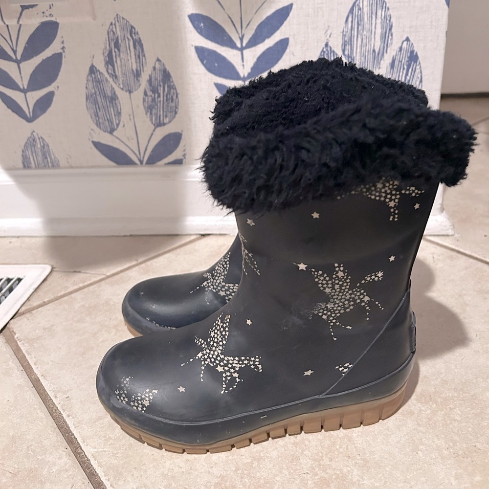 Joules navy rain/snow boots sz 2